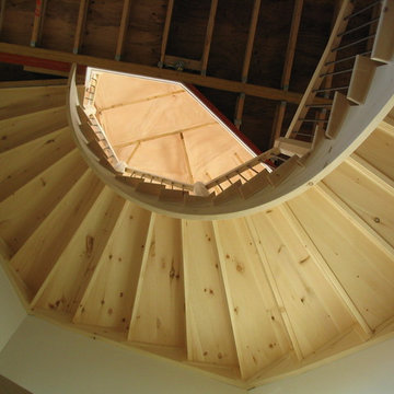 Knotty Pine Custom Staircase