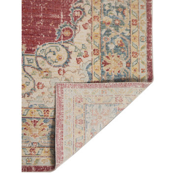 Century Haven Area Rug, Red, 9' x 13', Medallion