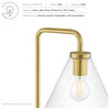 Element Transparent Glass Glass and Metal Floor Lamp, Satin Brass