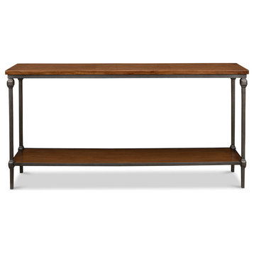 Huntsman Console Table With Shelf Wood and Iron Frame