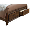 Furniture of America Nangetti Solid Wood Antique Oak California King Storage Bed