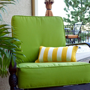 Sunbrella Macaw Lime Green Outdoor Deep Seating Chair Cushions