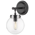 Innovations Lighting - Auralume Span 1 Light 6" Bath Vanity LIght, Matte Black, Clear - A simple vintage base paired with just the right number of industrial details; the Span truly makes a statement. Each fixture offers extra wiring allowing you to showcase individual style.