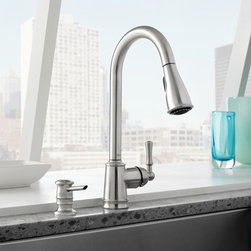 Moen Lancaster Spot resist stainless one-handle high arc pulldown kitchen faucet - Kitchen Faucets