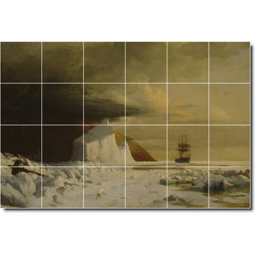 William Bradford Waterfront Painting Ceramic Tile Mural #379, 25.5"x17"