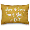 When Autumn Leaves Start To Fall Lumbar Pillow, Mustard, 14"x20"