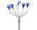 Medusa Contemporary Floor Lamp With Black Chrome Base, Blue Glass Sconces