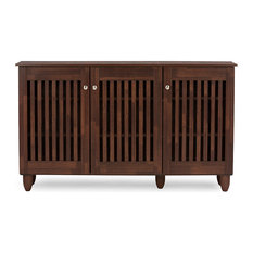 Ashley Furniture Shoe Storage Houzz Baxton Studio Fernanda And 3 Door Oak Brown Wooden Entryway Shoes Storage Wide Cabinet