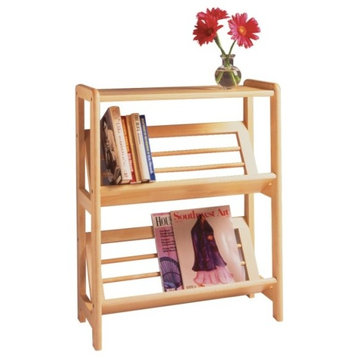 Winsome Wood Bookshelf With Slanted Shelf