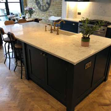 Stunning classic dark blue kitchen with a cafe style feel