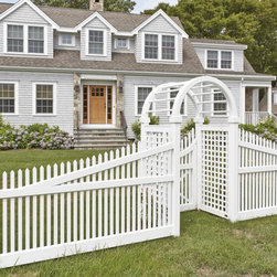 Custom Nantucket Picket with Arbor and Gate - Pergolas