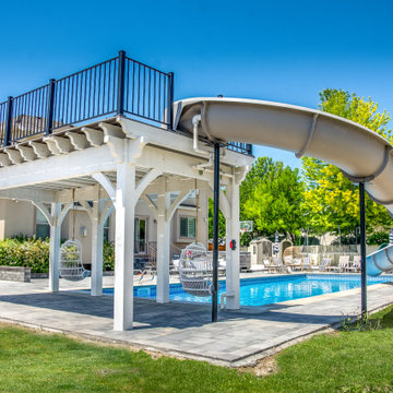 Entertainment Size | Pergola Pool Diving Deck & Slide