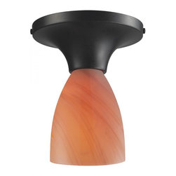 Elk - Celina 1-Light Semi Flush, Dark Rust and Sandy Glass - Flush-mount Ceiling Lighting