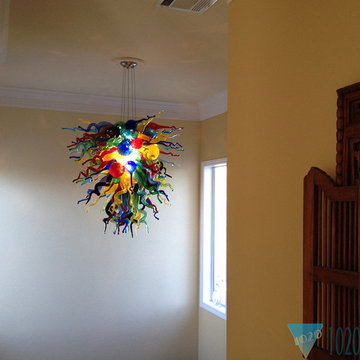 Custom 110 Stem Multi-Color Art Glass Chandelier - Texas