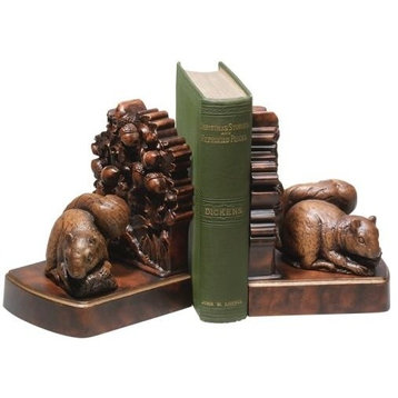 Bookends Bookend MOUNTAIN Lodge Busy Squirrel Small Resin Ha