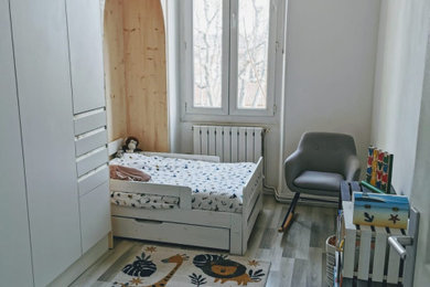 Aménagement d'une chambre d'enfant scandinave.