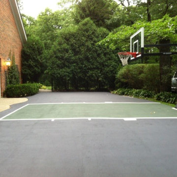 Gene M's Pro Dunk Gold Basketball System on a 50x25 in Lake Forest, IL