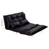 Costway PU Leather Foldable Modern Floor Sofa Bed Video Gaming 2 Pillows Black