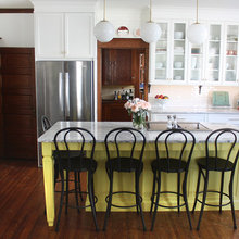 1912 Craftsman Kitchen with Green Island