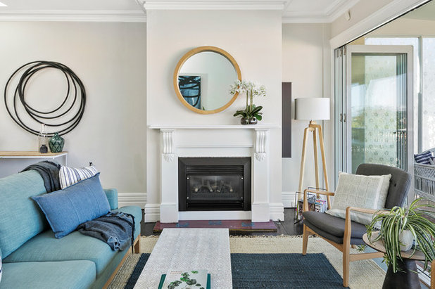 Transitional Living Room by Amazema Interiors