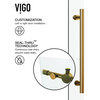 VIGO 60x66 Elan Adjustable Frameless Sliding Tub Door, Matte Gold