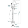ADM Freestanding Tub Filler Handheld Shower Spray, Brushed Nickel, 59" Hose