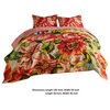 Benzara BM293449 King Quilt Set, 2 Pillow Shams, Polyester Fill, Multicolor