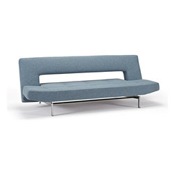 "Innovation" Wing Mixed Dance Light Blue Sofa Bed / Stainless Steel Legs - Sofas