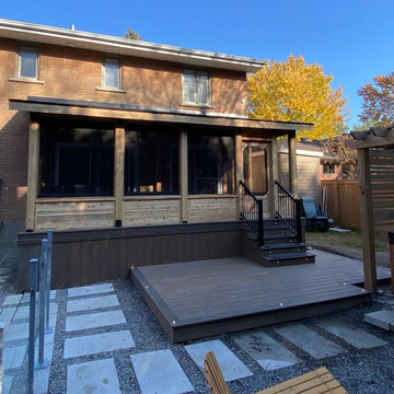 Farnham Composite Deck with Cedar Patio Cover
