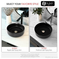 STYLISH Brushed Gold Standard Pop-Up Vessel Sink Drain with Overflow Set of 2