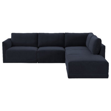 TOV Furniture Willow Navy Modular RAF Upholstered Sectional