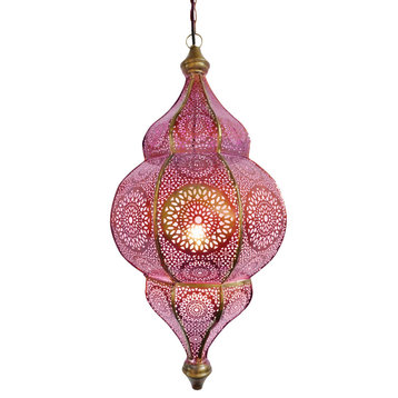 Moorish Brass Pink Lantern