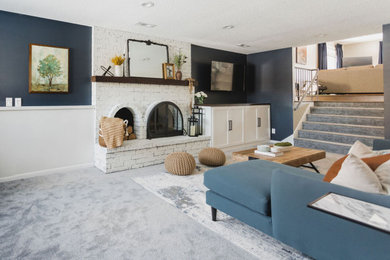 Mountain style basement photo in Minneapolis