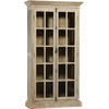 VINCENT Vitrine Display Cabinet Classic French Hardware White Gray