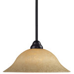 Z-Lite - Z-Lite 2114MP-BRZ-GM16 Cobra 1 Light Pendant in Bronze - Elegant and traditional best describes this beautiful mini pendant fixture. Finished in bronze and paired with a golden mottle shade, this one light fixture would be equally at home in the game room, or anywhere else in the house needing a touch of timeless charm. Adjustable rods are included to ensure a perfect hanging height.