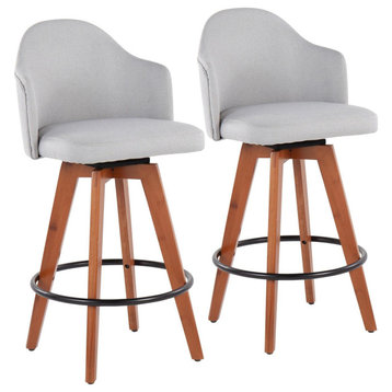 Lumisource Ahoy Contemporary Fixed-Height Counter Stool With Walnut Bamboo Legs