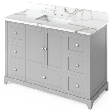 Jeffrey Alexander Addington 48" Grey Single Sink Vanity With Quartz Top