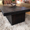 Reclaimed Urban Wooden Coffee Table, Salvaged Barn Wood, 30x60x18, Dark Walnut