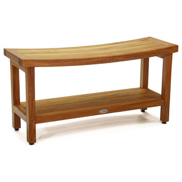 Patented 36" Sumba™ Teak Shower Bench with Shelf