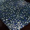 Splatter Bloom Area Rug, Rectangle, Marine Blue, 8'x11'