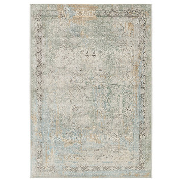 Vibe by Jaipur Living Thayer Medallion Green and Light Gray Area Rug 6'7"x9'6"