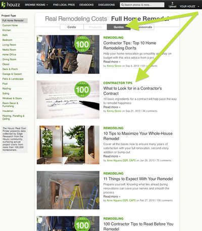 How to Use Houzz's Real Cost Finder