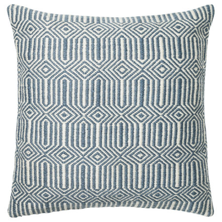 22"x22" Hand Woven Geometric Indoor / Outdoor Decorative Throw Pillow by Loloi