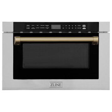 ZLINE Microwave Drawer s, Stainless and Champagne Bronze MWDZ-1-H-CB