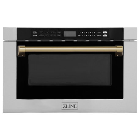 ZLINE Microwave Drawer s, Stainless and Champagne Bronze MWDZ-1-H-CB