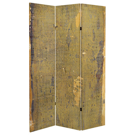 6' Tall Olive Prairie Canvas Room Divider