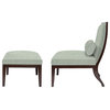 Hayden Modern Elegant Herringbone Linen Slipper Chair and Ottoman