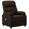 vidaXL Massage Chair Leisure Adjustable Chair for Home Theater Dark Brown Fabric