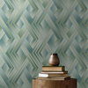 Soft Vignette Geometric Stripes Wallpaper Roll, Duck Egg, Double Roll
