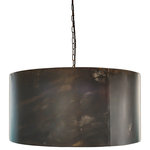 City of Lights - Large Hand Crafted Steel Drum Pendant - Our handcrafted drum pendant light provides instant sophistication wherever you choose to display it. The black steel compliments interiors both modern and industrial.